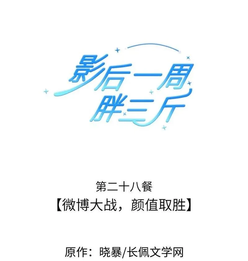 影后一周胖三斤漫画,028餐 微博大战，颜值取胜1图